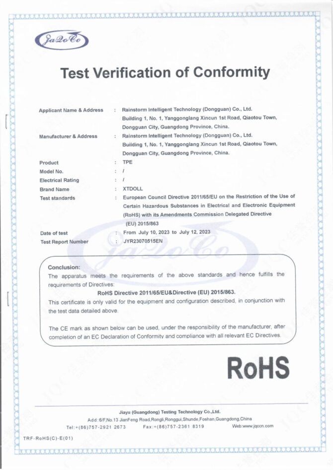 tpe_Test Verification of Conformity JYR23070515EN
